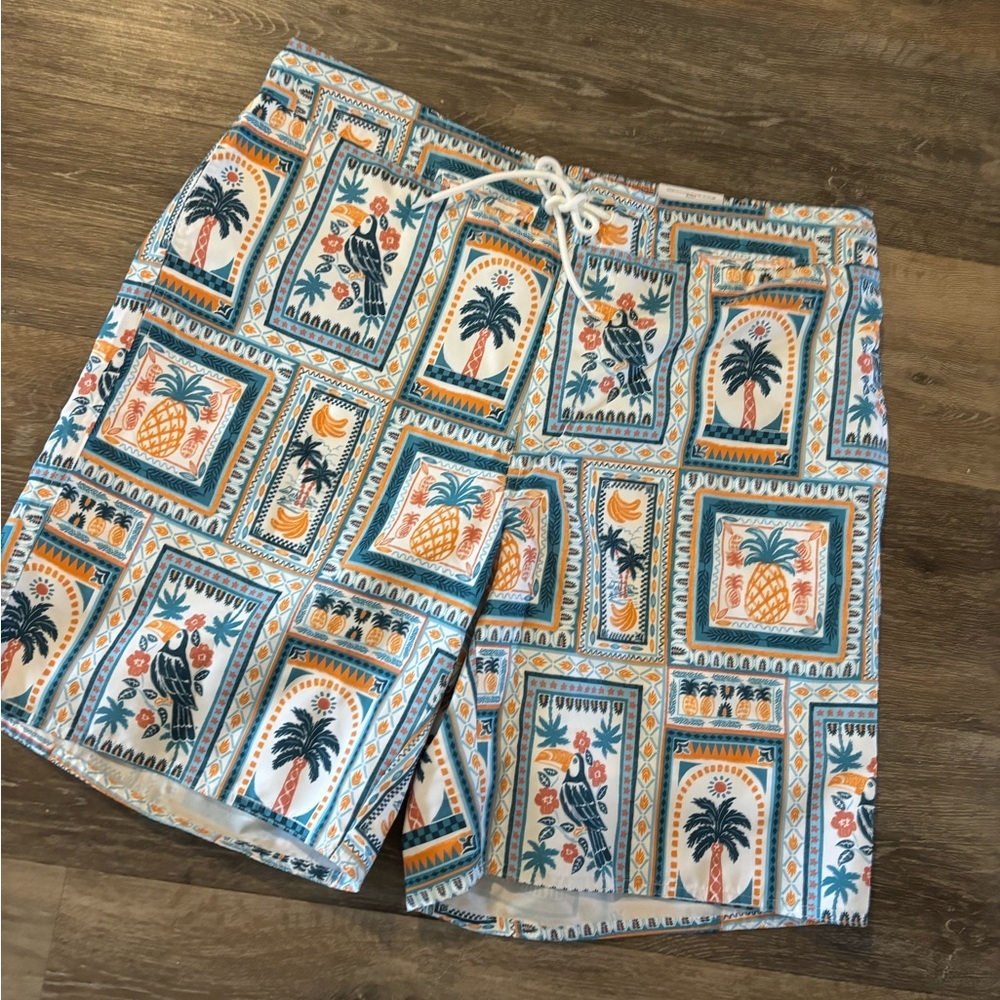 Men's St John’s Bay Tropical Print Swim Shorts - Sz XL NWT